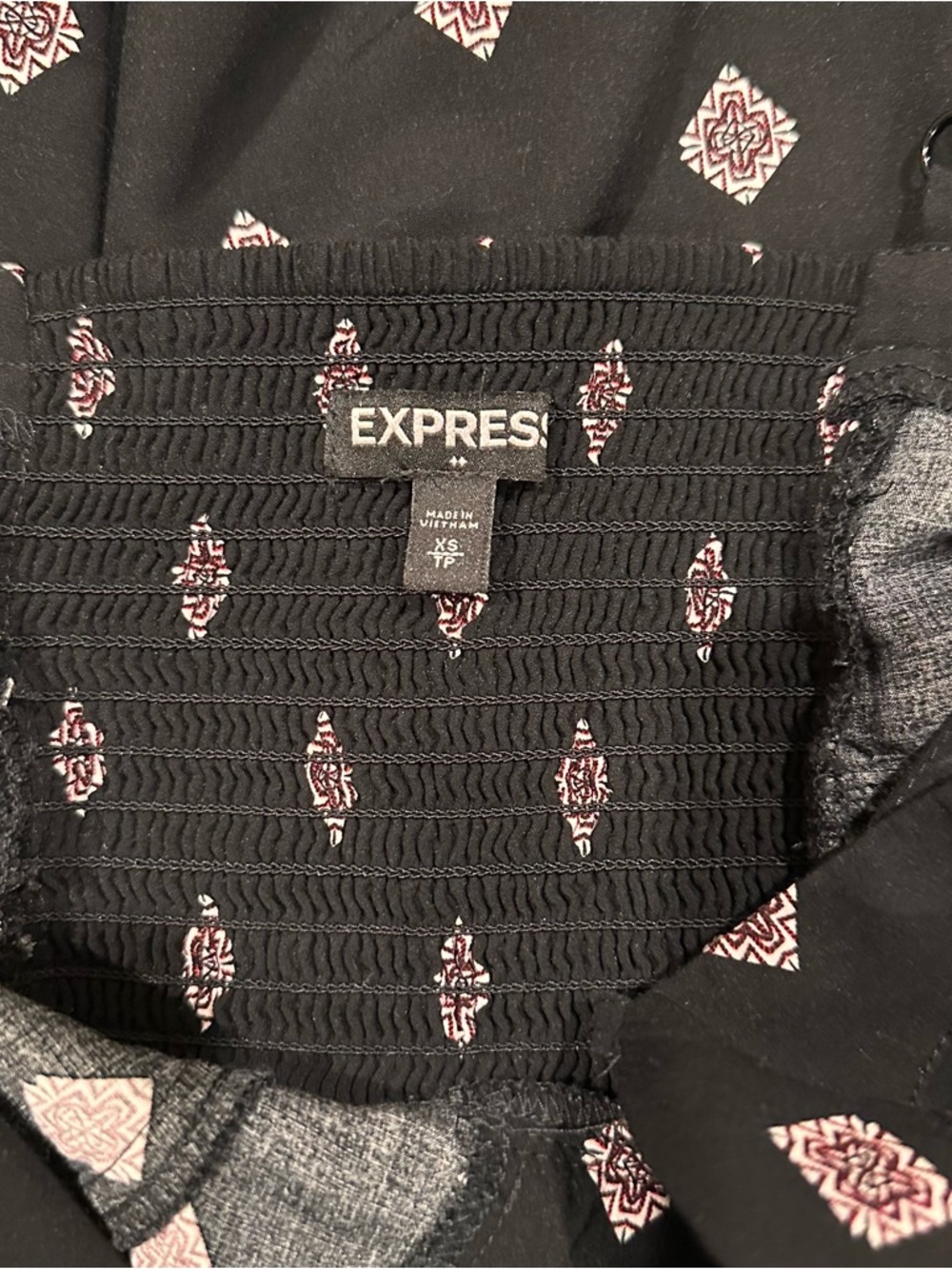 Express Coquette Black Spaghetti Strap Sweetheart Dress with Pink Diamond Print - Picture 6 of 6